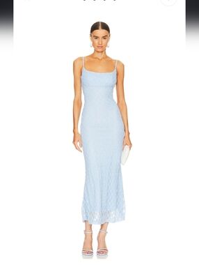 Adoni Mesh Midi Dress in Cornflower